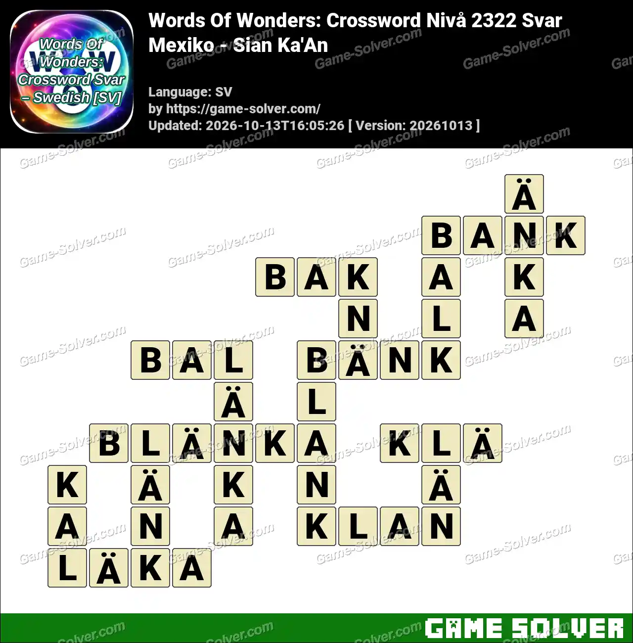 Words Of Wonders: Crossword Nivå 2322 Svar – Mexiko – Sian Ka’An